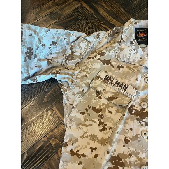 USMC Marine Corps Combat Digital Camo Desert Uniform Shirt Men Small- Long Top - Picture 13 of 14